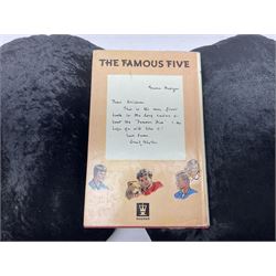 Enid Blyton; three copies of The First Adventure of the Famous Five; Five on Treasure Island, comprising 1963 edition, 1949 edition and 1963 edition  
