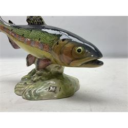 Two Beswick trout figures, comprising Golden Trout, model no. 1246, and Trout, model no. 1390, largest L23cm