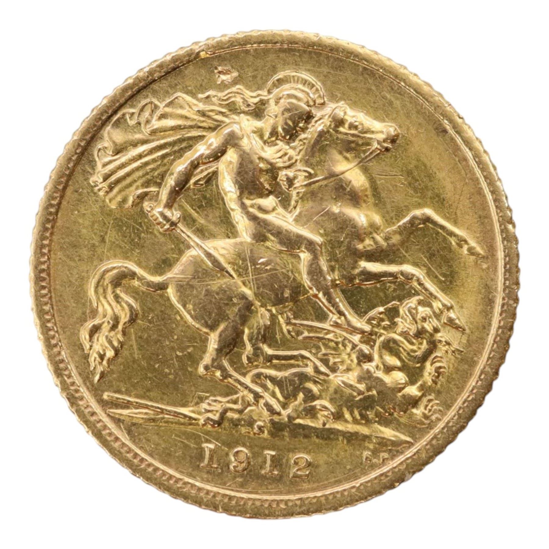 King George V 1912 gold half sovereign coin