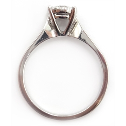  18ct white gold single stone diamond ring, stamped 750, diamond  0.27 carat  
