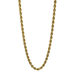 9ct gold rope twist chain necklace hallmarked, approx 6.8gm