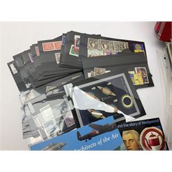 First day covers, PHQ cards and stamps, including small number of mint Queen Elizabeth II stamps, Elizabeth and Philip Diamond Wedding Anniversary 2007 Gibraltar two pound coin cover etc, in one box