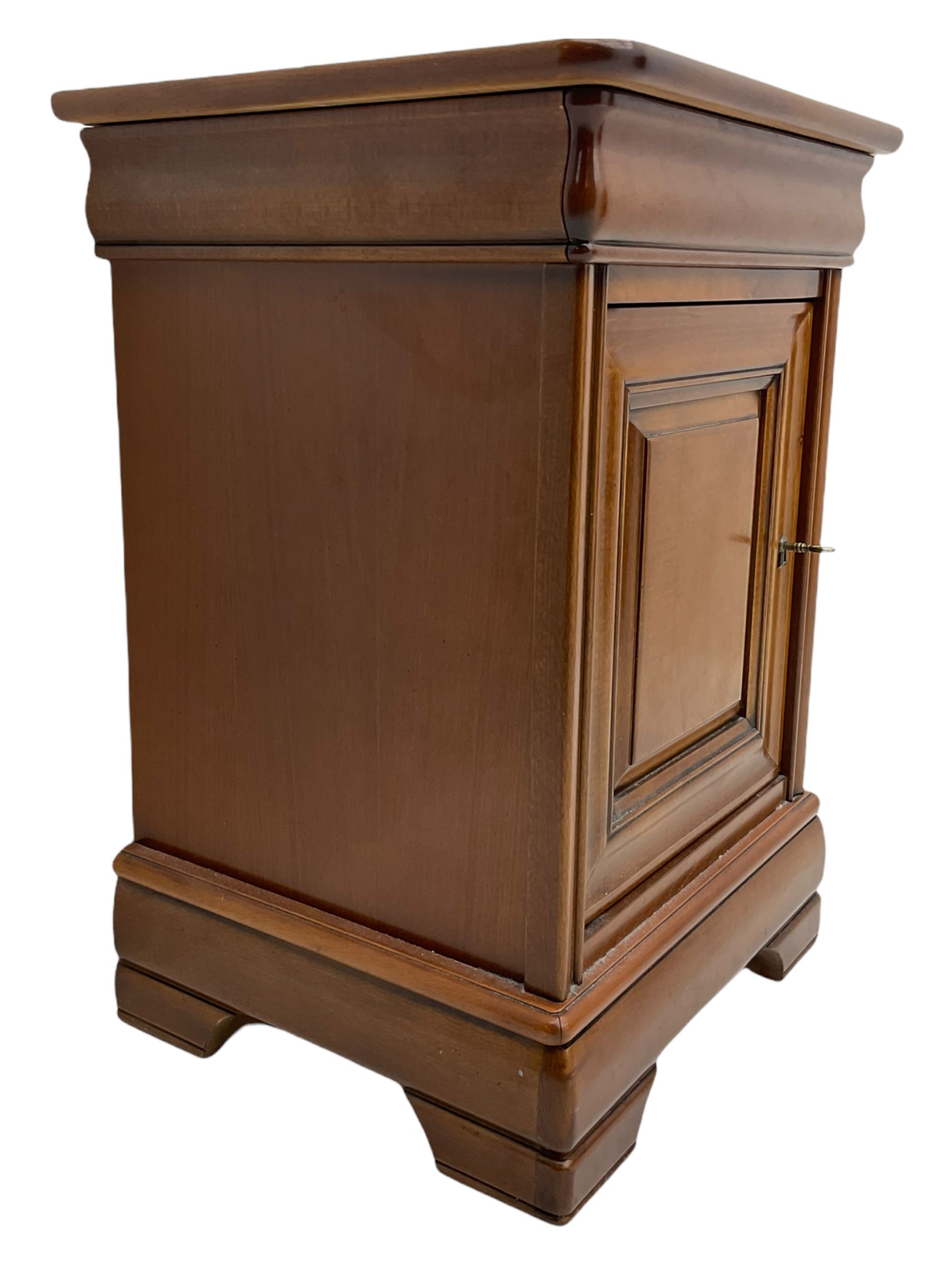 French cherry wood bedside lamp cabinet