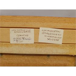 Ken Middleton (British 20th century): 'Roses and Apples', gouache signed, titled on label verso 24cm x 19cm