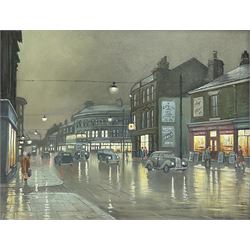 Steven Scholes (Northern British 1952-): 'Chapel Street Salford 1962', oil on canvas signed, titled verso 39cm x 50cm