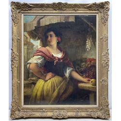 Thomas Brooks of Hull (British 1818-1891): Spanish Fruit Seller, oil on canvas signed and dated 1869, 75cm x 60cm