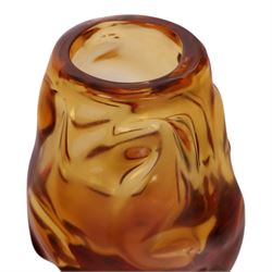 Whitefriars amber Knobbly glass vase, H15cm