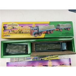Eight Corgi die-cast models - four limited edition Vintage Glory of Steam Nos.80002, 80005, 80201 & 80205; all boxed with certificates; Classics Showman's Range No.27602; Dibnah's Choice No.CC20202; Road Transport heritage No.CC13306; and Premium limited edition Brewery No.11801; all boxed (8)
