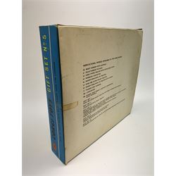 Corgi Toys Agricultural Gift Set No.5 containing Massey-Ferguson 165 Tractor with shovel and skip and churns attachment with two churns, Tandem disc harrow, farm tipper trailer with raves, Land Rover, Dodge Kew Fargo truck with four cattle and four pigs, farm worker and dog,  eleven large sacks and five small sacks, boxed