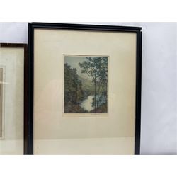 Claude H Rowbotham (British 1864-1949): 'Ullswater - Stybarrow Crag', aquatint signed in pencil 22cm x 16cm; Marcel Augis (French early 20th century): 'Paysage Normandy', aquatint signed and titled in pencil 24cm x 17cm (2)