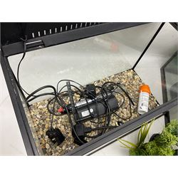 Two fish aquariums, comprising Interpet Aquapod LED starter kit 45l and PAH Fishbox 48l, with various accessories, tallest H40cm