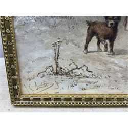 Jan Gerard Smits (Dutch 1823-1910): Collecting Firewood, watercolour signed and dated '73, 34cm x 51cm 