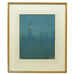 John Hassall (British 1868-1948): 'Big Ben', watercolour signed and titled 27cm x 22cm