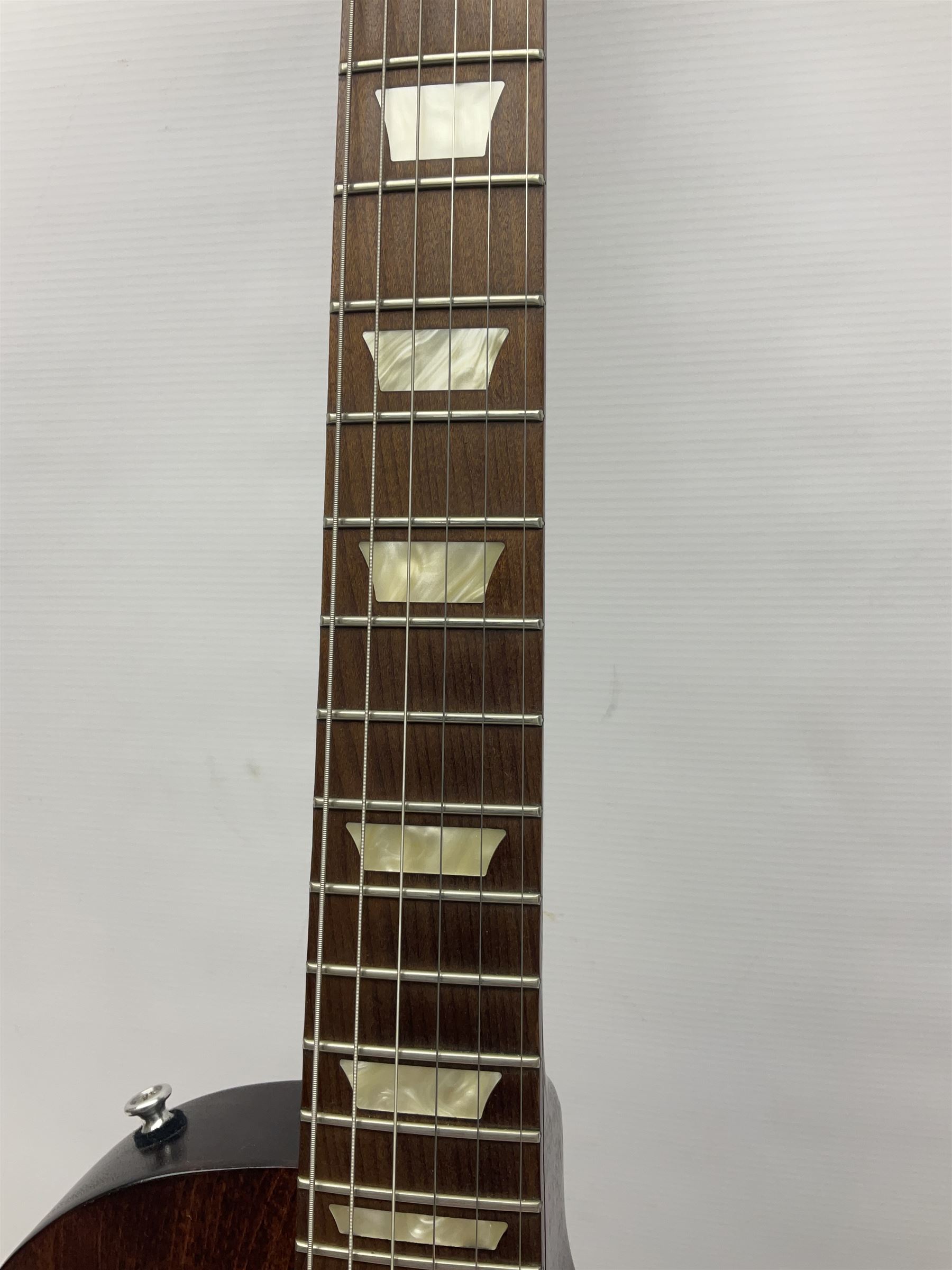 2012 American Gibson Les Paul Studio electric guitar, retro fitted with iron gear pick-ups, push-pull 'pots', roller bridge, string butler and locking machines, serial no.115321594, L99cm overall; in Gibson soft carrying case.
