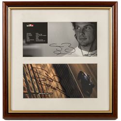Ten signed Formula 1 photographs, comprising eight Damon Hill examples, Jenson Button and a Nigel Mansell example, nine with certificates of authenticity from Write Stuff Autographs, all framed, largest H47cm, W67cm