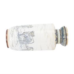 Doulton Lambeth sgraffito vase decorated by Hannah Barlow, decorated with a cattle and horses, with impressed marks beneath, H23cm