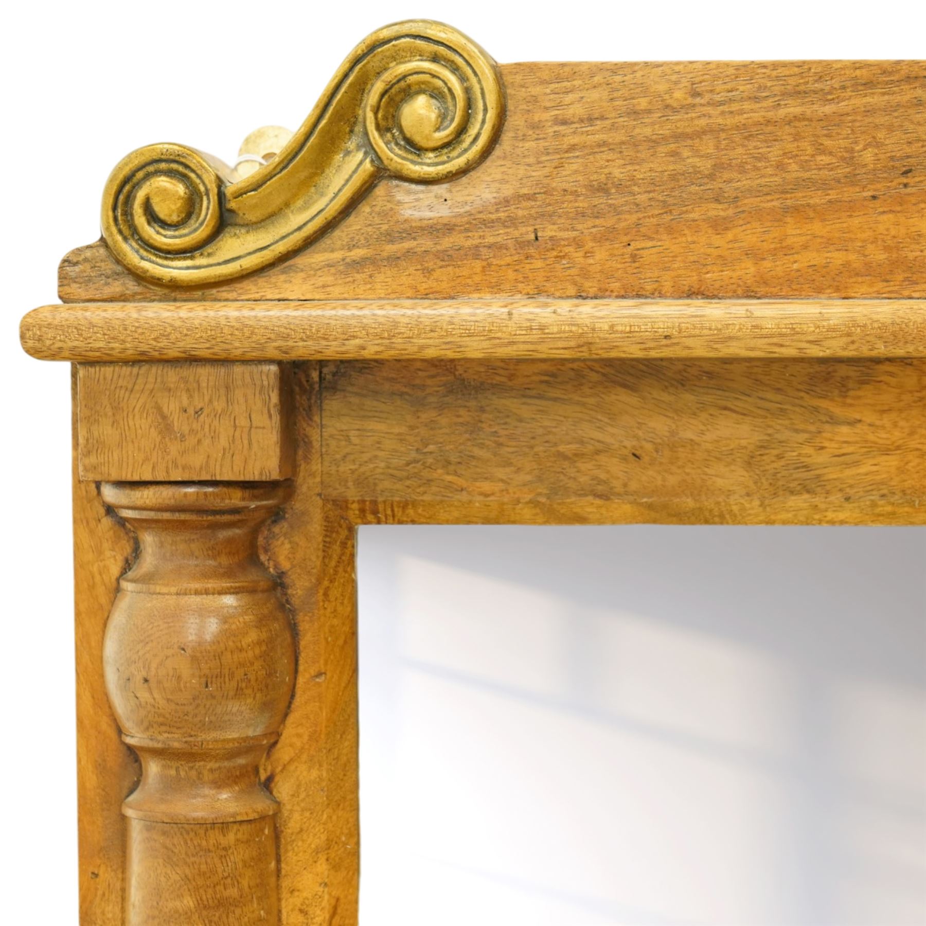 Baker Furniture - 'Baluster' range mango wood mirror, with scrolled gilt metal mounts