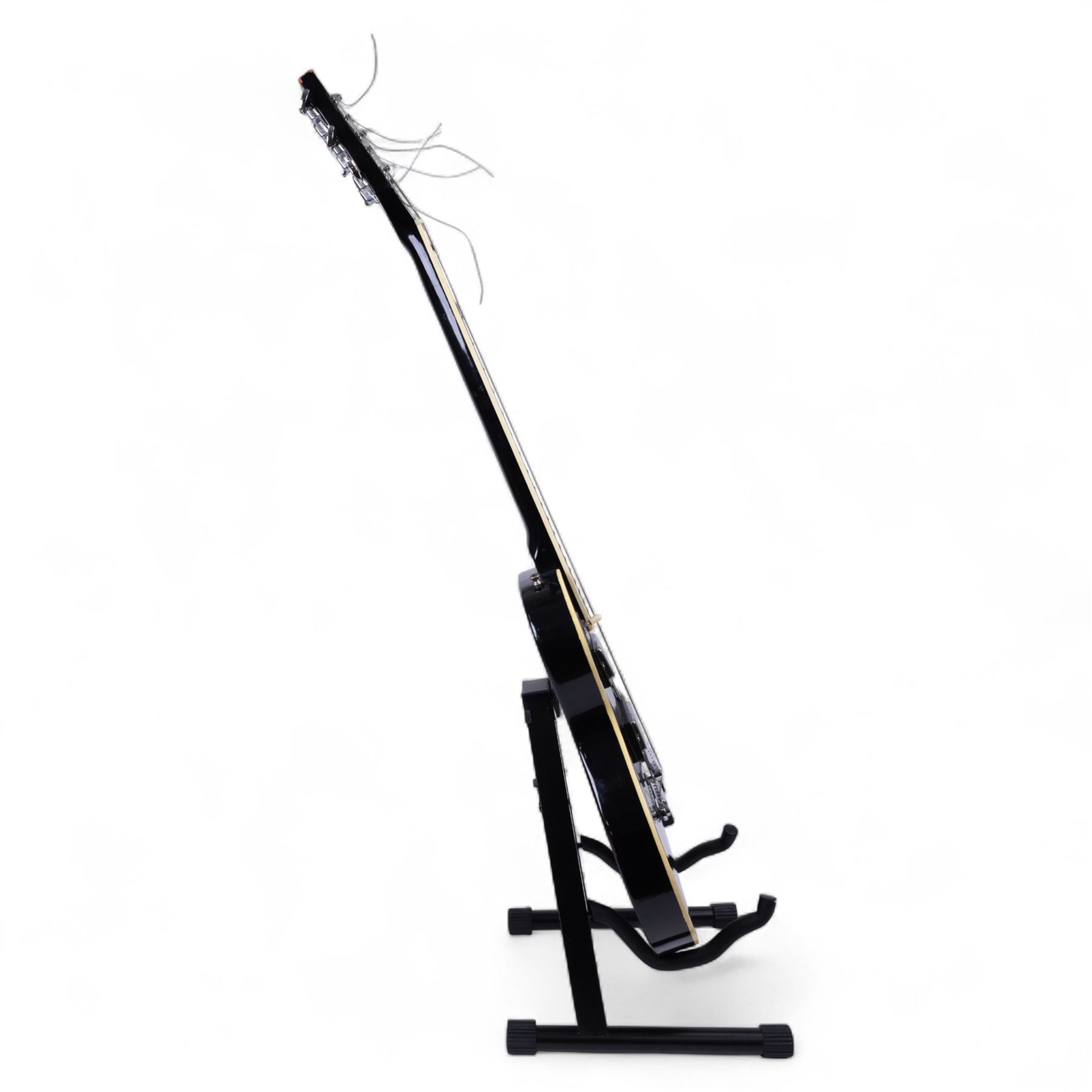 Kay K30 Les Paul style electric guitar, black body and scratch plate, serial no. 70831135, in black hardcase, guitar L100cm