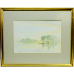  Hazy Lakeland Scene, 20th century watercolour signed and dated '90 by R. Campbell 24cm x 35cm  