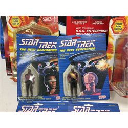 Star Trek - Eaglemoss Official Starships Collection three unopened issue No.1 and Issue No.2; five boxed Fabbri metal figures; and four carded action figures; together with Dr. Who - Eaglemoss Official Figurine Collection unopened Issue No.1; Dr. Who Monster Invasion parts 2 & 3, both unopened; four Dapol carded Dr. Who action figures and two others.