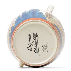 Wedgwood Bizarre by Clarice Cliff, twin-handled Lotus Jug, Orange Roofed Cottage, hand painted based upon an original, boxed, H31cm
