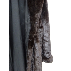  Blackglama full length dark mink coat, three hook fastenings & button, black lining, label serial no. XM52936 chest, 45'' length 140cm approx  
