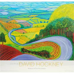 After David Hockney (British 1937-): 'Garrowby Hill', Museum of Fine Arts Boston exhibition poster 60cm x 63cm