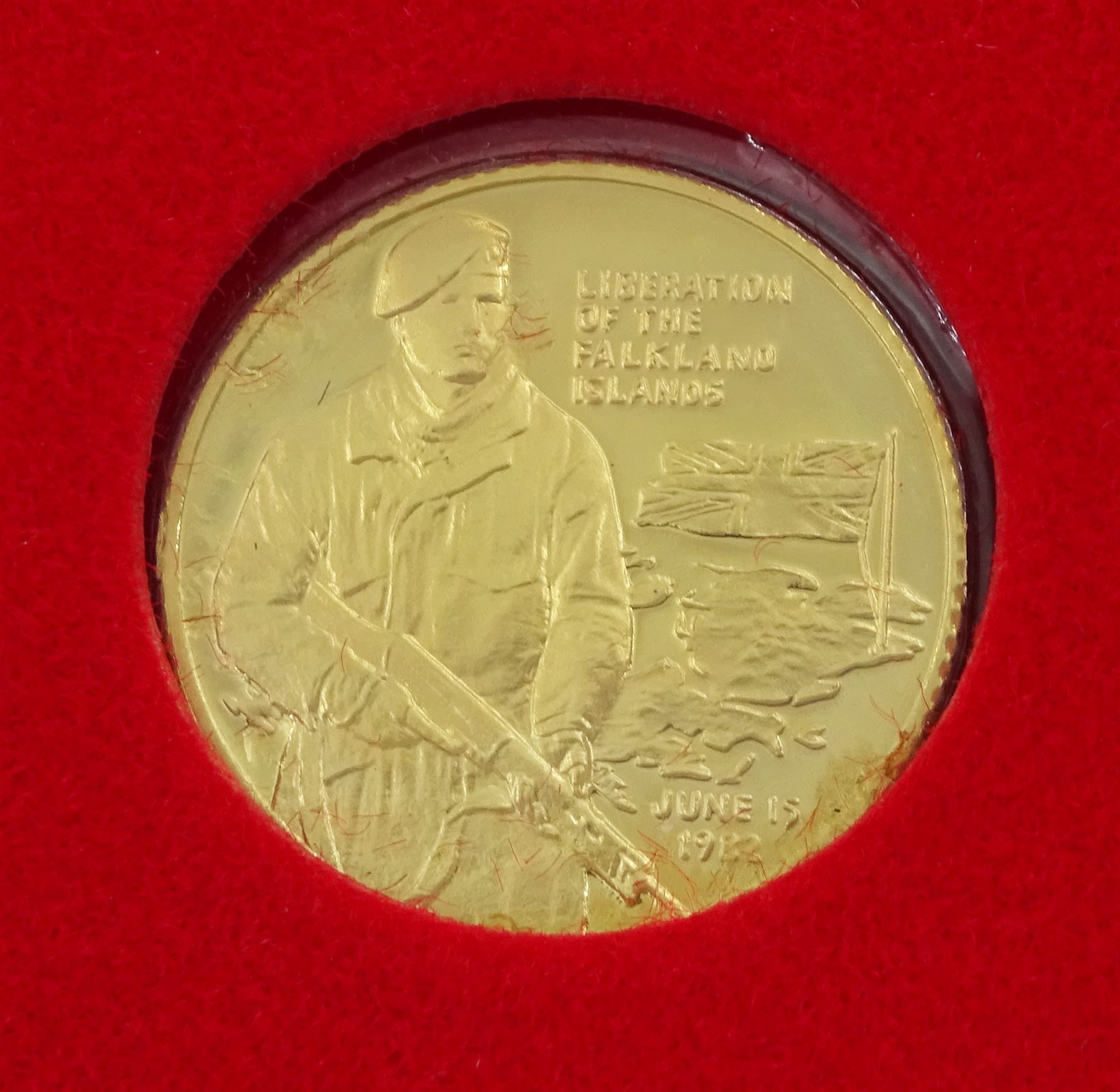 Queen Elizabeth II Falkland Islands 1982 gold proof half sovereign 
