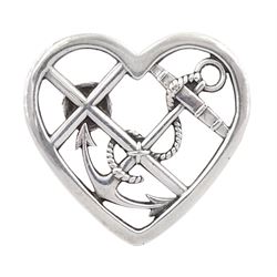 Georg Jensen silver Faith, Hope and Charity brooch, designed by Vilhelm Albertus, No. 296, stamped