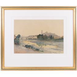 James Mudd (British 1821-1906): 'Leasowe Lighthouse New Brighton', watercolour signed and titled in pencil, 25cm x 35cm; Douglas Ian Smart (British 1879-1970): 'Lerida' Spain, watercolour signed and titled 25cm x 36cm (2)