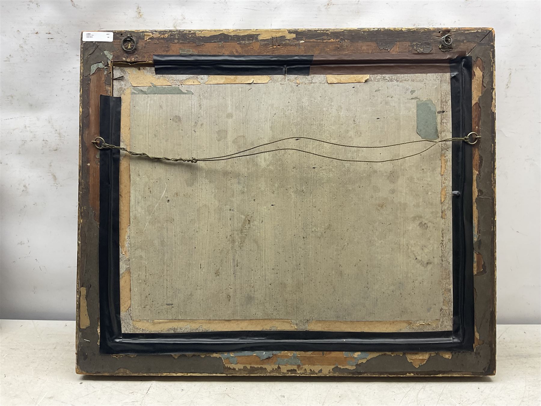 Benjamin Zobel (German/British 1762-1830): Animals in the Farmyard, 'Marmotinto' sand picture signed with initials 47cm x 59cm