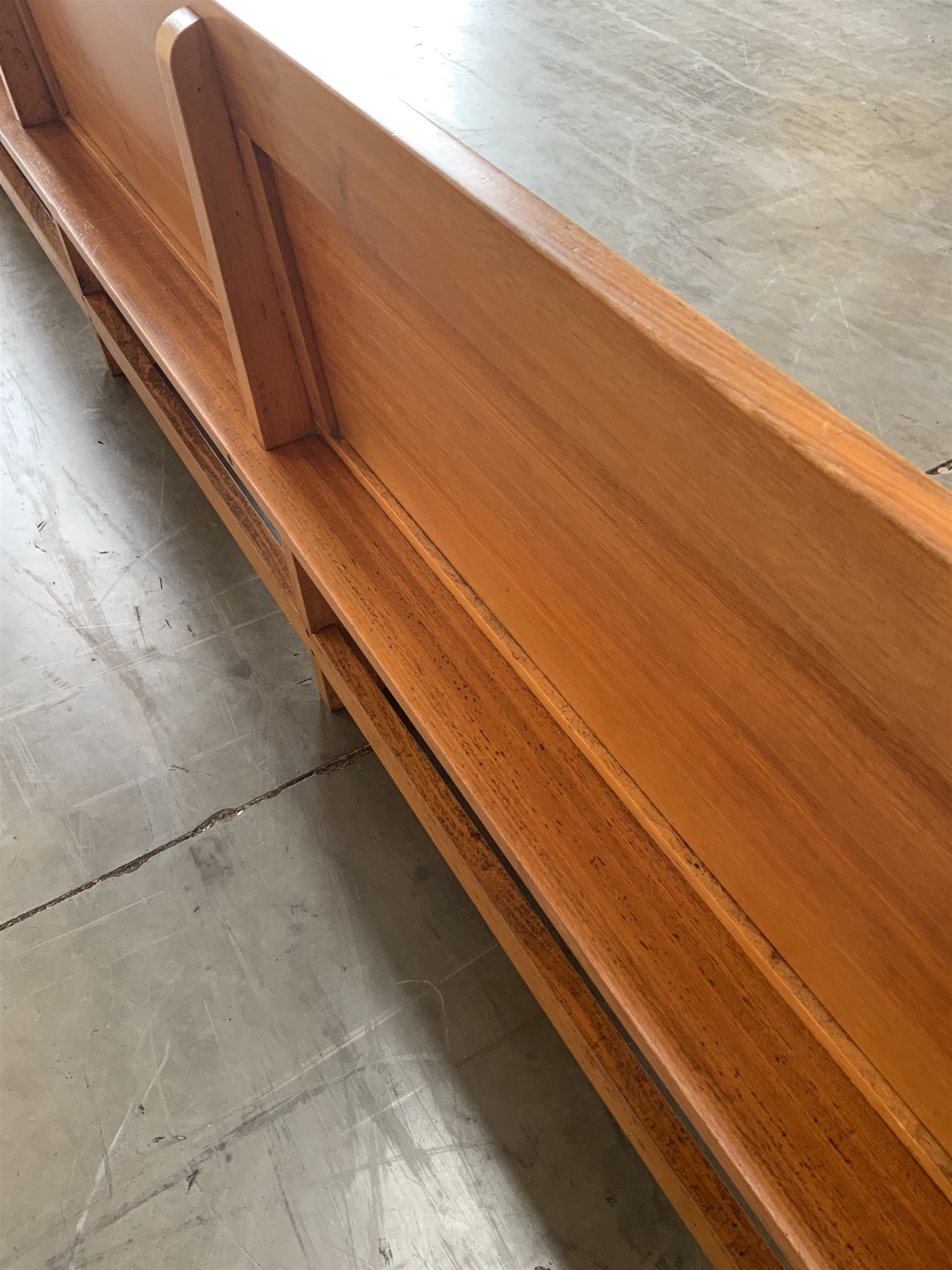 Early 20th century sycamore/oak church pew (image is a sample, each lot will vary slightly) - THIS LOT IS TO BE COLLECTED BY APPOINTMENT FROM DUGGLEBY STORAGE, GREAT HILL, EASTFIELD, SCARBOROUGH, YO11 3TX