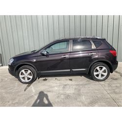 2009 Nissan Qashqai N-Tec 4WD CVT. 5 door hatchback, 4 wheel drive automatic, metallic black, 2 litre petrol, 2 keys, V5 present. Personalised plate BT07 BGT. Service History, New battery fitted. 45,600 miles. Selling on behalf of the executors of a local estate.

Alternative buyers premium rate applies of 10% + VAT. - THIS LOT IS TO BE COLLECTED BY APPOINTMENT FROM DUGGLEBY STORAGE, GREAT HILL, EASTFIELD, SCARBOROUGH, YO11 3TX