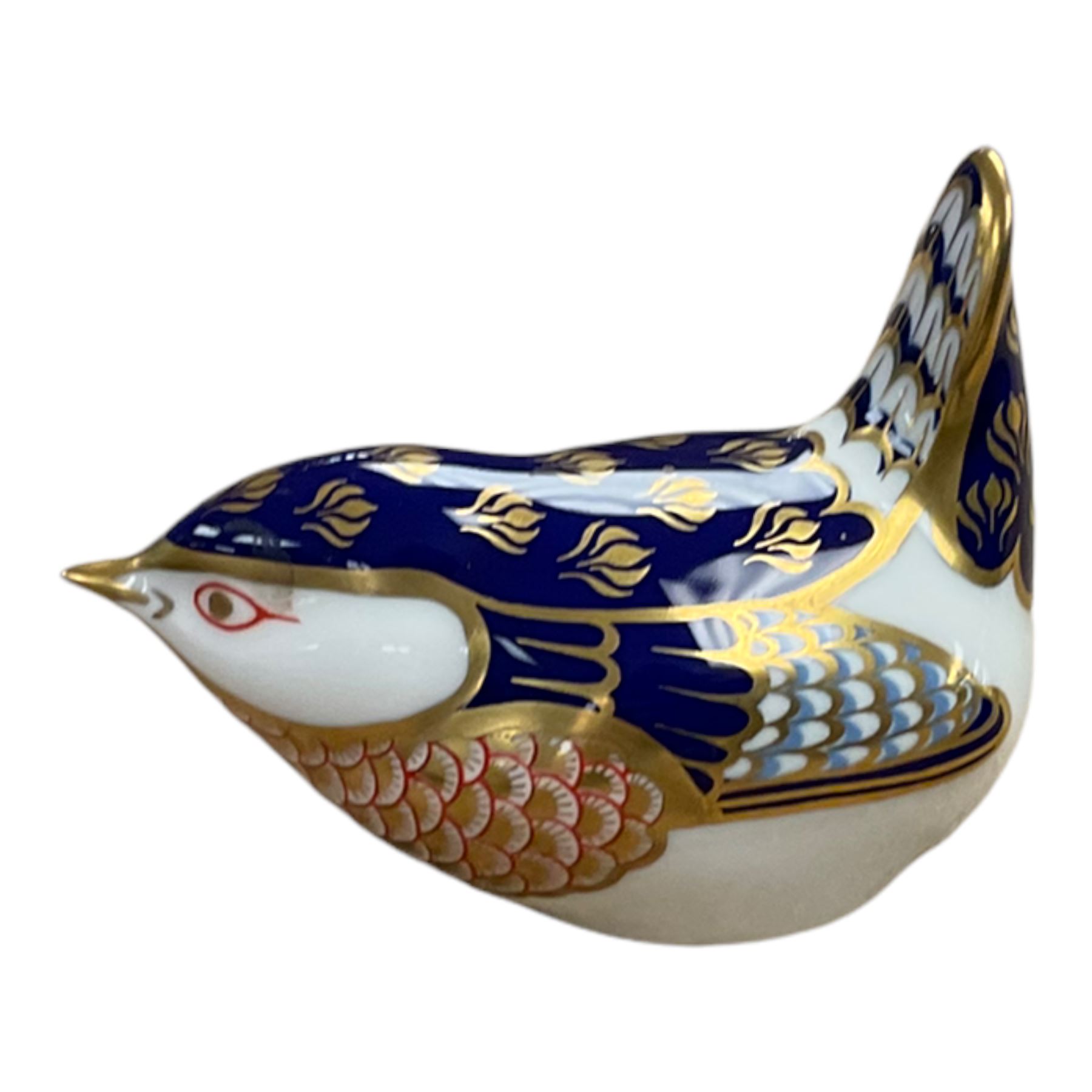 Royal Crown Derby paperweight Wren with gold stopper, collection of trinket boxes including silver examples etc 