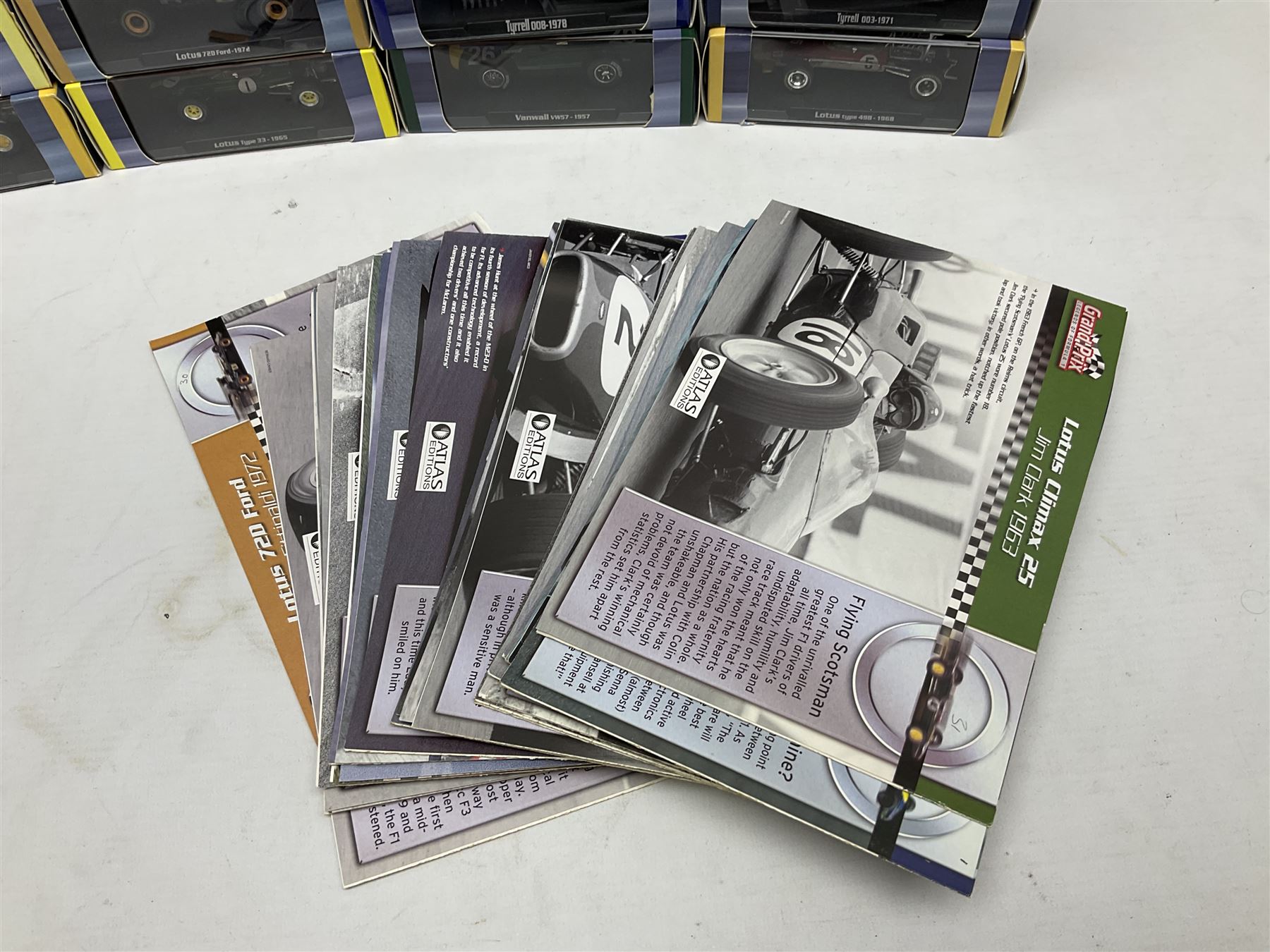 Thirty-one Atlas Editions Grand Prix Legends of Formula 1 series die-cast models, all boxed with booklets (31)