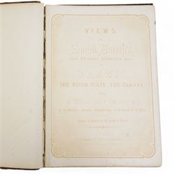 Sir William Gore Ouseley (British 1797-1866): 'Views in South America, from original drawings made in Brazil the River Plate, the Parana, &c', folio containing twenty six (26) tinted lithograph plates with lithographed titled and plan, dedication to Prince Albert with list of plates on verso, pub. London: Thomas McLean 1852, bound in oxblood leather and brown cloth
