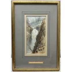 Myles Birket Foster RWS (British 1825-1899): Figure and Goats by a Waterfall, watercolour signed with monogram 17cm x 9cm 
Provenance: private collection, purchased James Alder Fine Art, Hexham; with The Rowley Gallery, Kensington Church Street, London, and N Mitchell Fine Art Gallery, Duke Street, London, labels verso