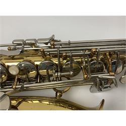 St Louis Alto saxophone, serial no.82437 in John Packer JP Blues 141 carrying case; with two-piece saxophone stand