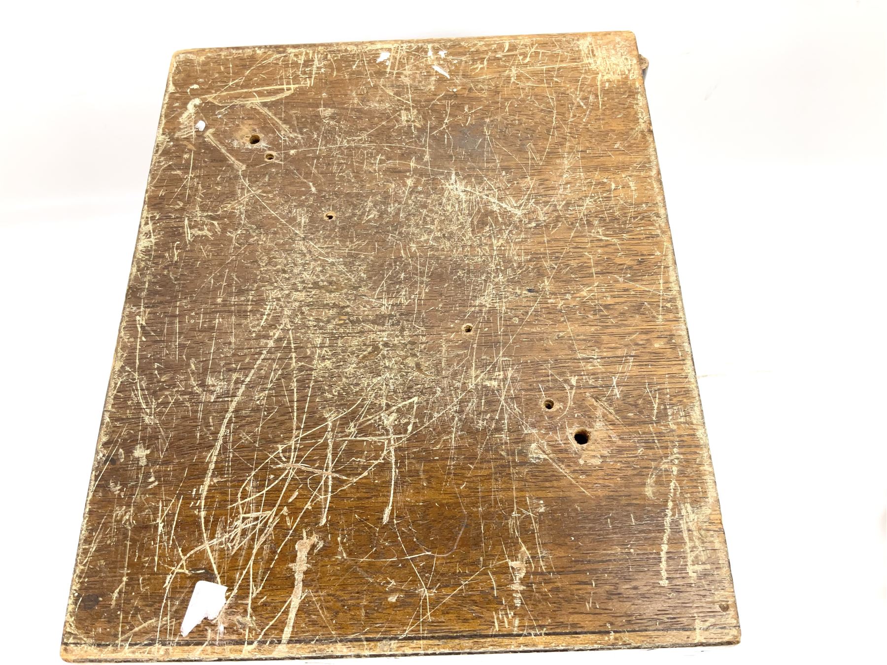 Black finished monocular microscope by Prior London No. 17372,  with pitchfork base and rack and pinion focusing, in original fitted wooden case with additional lenses, H32cm, together with Watts dumpy level, no. 116249, in a leather case