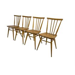 Ercol - set four mid-20th century elm and beech 'All-purpose Windsor chairs' 
