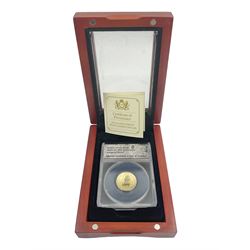 United States of America 2019 'Apollo 11 50th Anniversary Inaugural Strike' gold five dollars coin, encapsulated  by ANACS, in display case