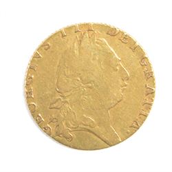 George III 1793 gold 'spade' one guinea coin