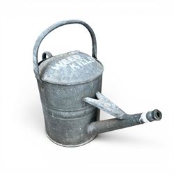 Eight early 20th century galvanised watering cans