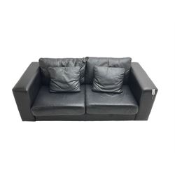 Siren Furniture - large two seat sofa, upholstered in black leather