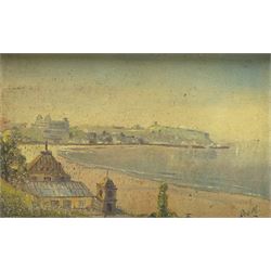 Don Micklethwaite (British 1936-): Scarborough Spa and South Bay, oil on board signed 21cm x 34cm