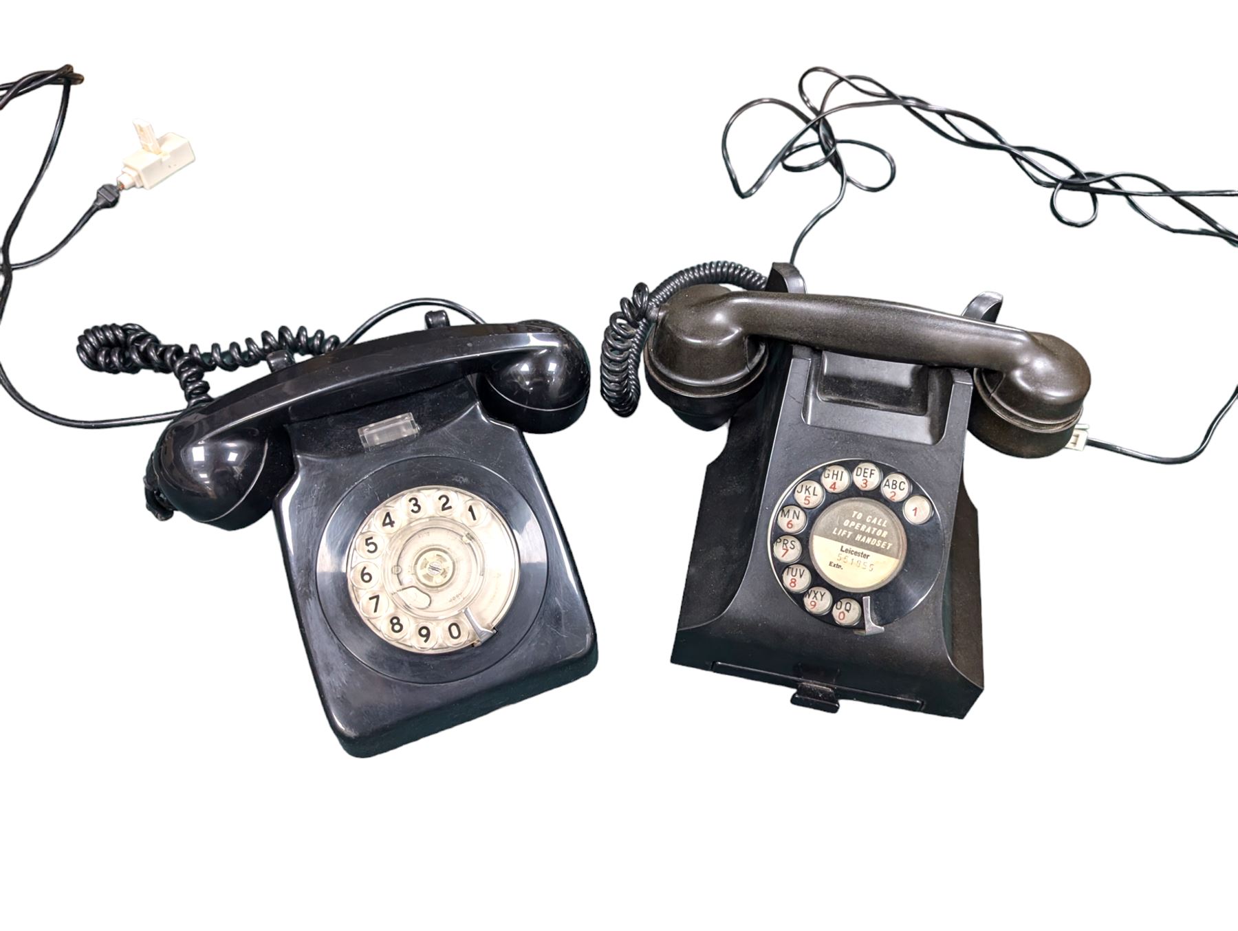 Two vintage rotary telephones