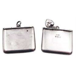 Two Edwardian silver stamp holders modelled in the form of envelopes, the first example detailed 'Stamps', hallmarked Crisford & Norris Ltd, Birmingham 1903, the second of plain form, hallmarked Crisford & Norris Ltd, Birmingham 1902, approximate total weight 0.38 ozt (11.8 grams)
