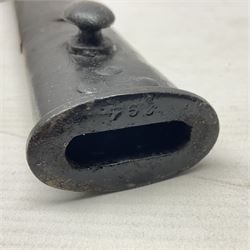 WWI British 1907 pattern bayonet, the 43cm fullered blade by Wilkinson with various marks to the ricasso; in leather covered scabbard numbered 294 to the throat and stamped M/58 L58.5cm overall