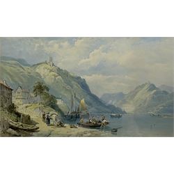 Thomas Charles Leeson Rowbotham (British 1823-1875): Italian Lake scene, 19th century chromolithograph 40cm x 68cm