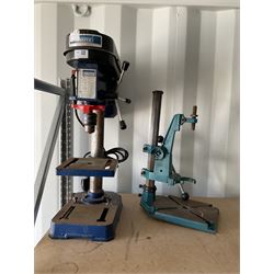 Draper 2500rpm 180w pillar drill together with Black and Decker pillar drill stand  - THIS LOT IS TO BE COLLECTED BY APPOINTMENT FROM DUGGLEBY STORAGE, GREAT HILL, EASTFIELD, SCARBOROUGH, YO11 3TX